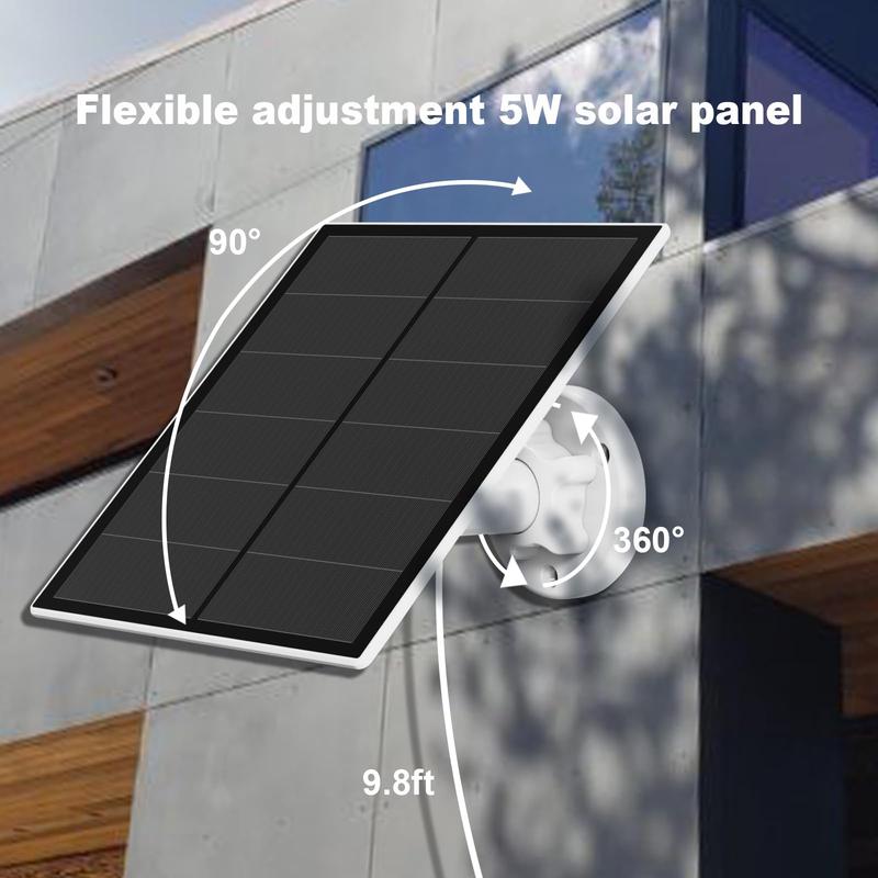 5W Solar Panel for Security Camera Outdoor IP65 Waterproof 360° Adjustable Bracket 5V USB Solar Panel Charger Compatible with Rechargeable Battery Powered Cam 9.8ft Cable 2 Pack USB or USB-C Port Fall Deals For You