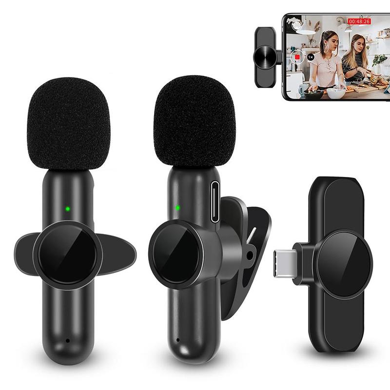 Compact Wireless Lavalier Microphone for iPhone Android Phone, 1 Count Clip-on Design Wireless Mic, Portable Plug & Play Mini Microphones For Video Audio Recording, Live Streaming, Teaching, Meeting, Vlog, Microphone for Smartphone, Laptop, Summer Gift