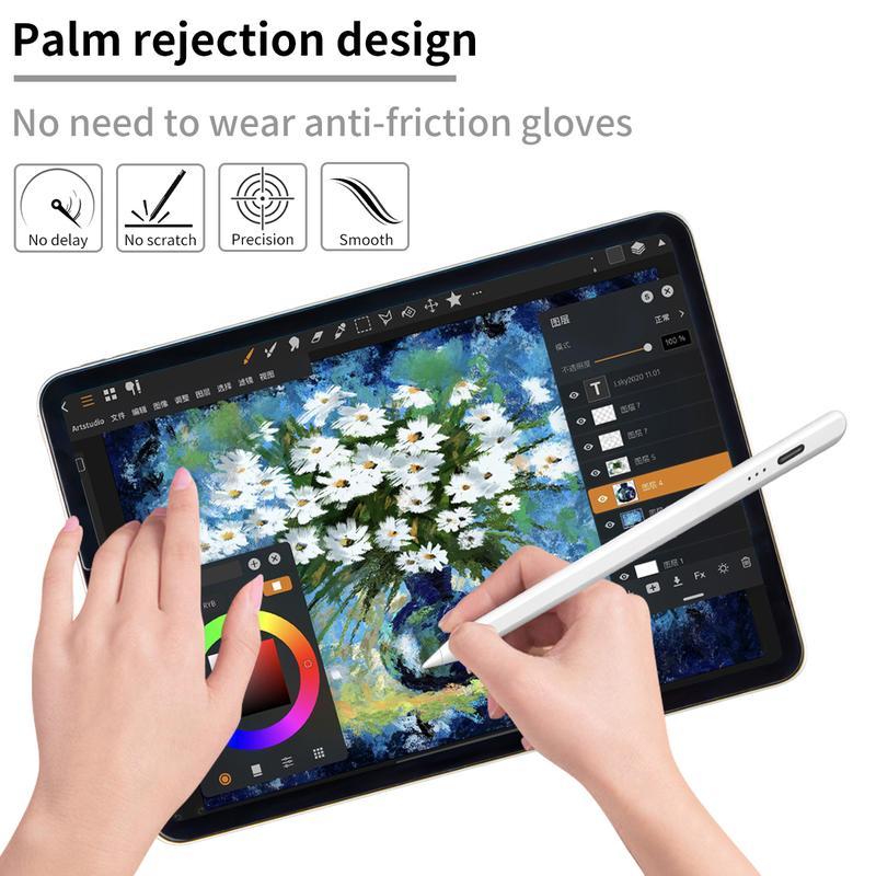 Touch Screen Stylus Pen with 1 Ultra-thin Pen Tip, 1 Count USB Rechargeable Smoothly High Precision Stylus Pen, Magnetic Adsorption Stylus Pencil,iPad Mini 5 6 Gen-White，clearance items today 2024 ,Funny ipad accessories Gift