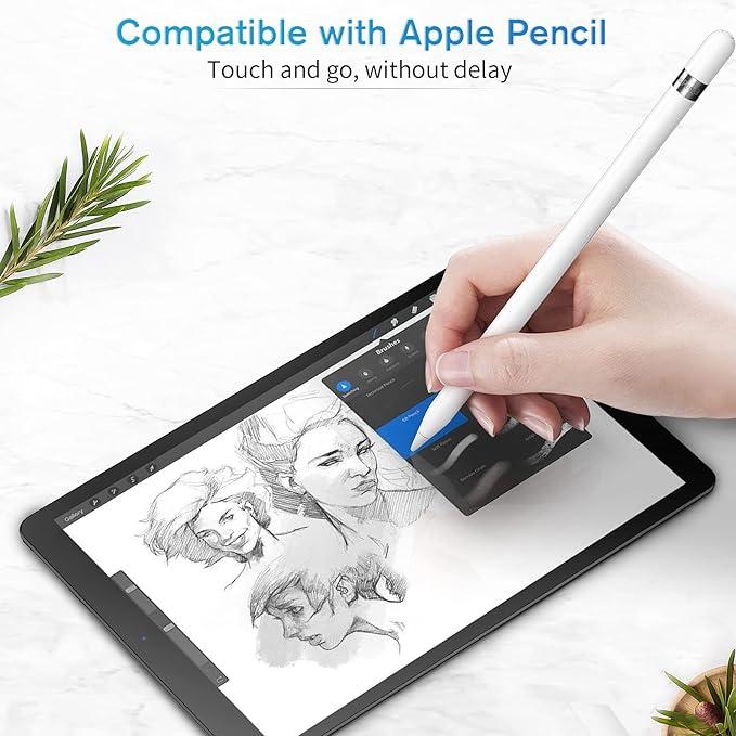 2 Pack Screen Protector for iPad Tempered Glass Film Case Friendly & Apple Pencil Compatible Tablet Protection Accessories Smooth Cover Computer Tempered Handheld Protective Protection