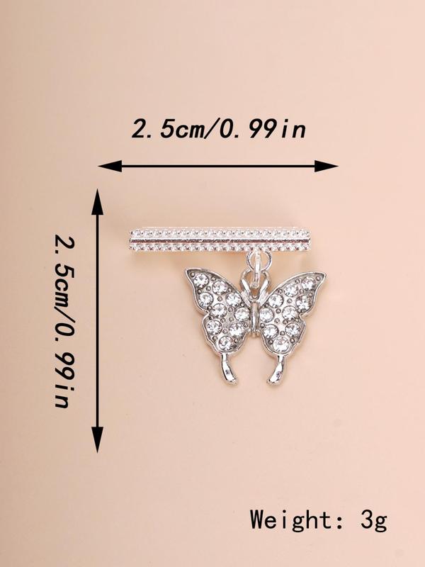 Butterfly Design Watch Band Charm, Rhinestone Decor Watch Band Ornament, Watch Strap Accessory for Apple Watch, Galaxy Watch, Huawei Watch