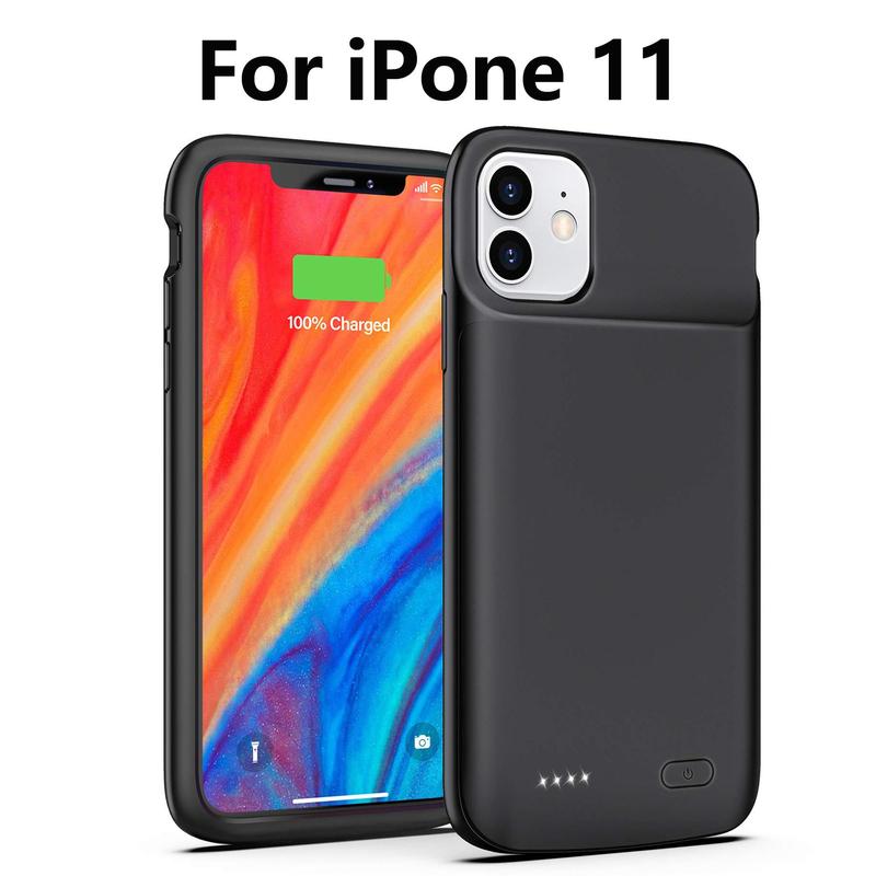 6800mAh Phone Battery Case, Slim Portable Phone Protective Charging Case, Rechargeable Phone Battery Charger Protective Case Compatible with iPhone 11, Stocking Fillers Gift