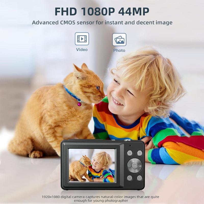 4K Digital Camera, FHD 1080P Camera with 32GB SD Card, 16X Zoom, Lanyard, Compact Small Camera for Boys Girls