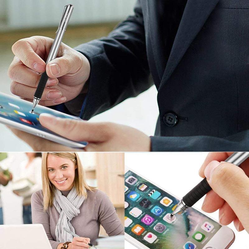 Stylus Pens for Touch Screens - Disc & Fiber Tip 2 in 1 High Sensitivity Universal Stylus for iPad, iPhone, Tablets and Other Capacitive Touch Screens