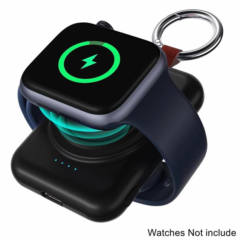 1800mAh Wireless Smartwatch Charger, USB Rechargeable Smartwatches Protable Charger for Outdoor Travel, Portable Charger for Smart Watch, Compact Power Bank for Apple Watch Series 9 8 7 6 5 4 3 2 SE Ultra