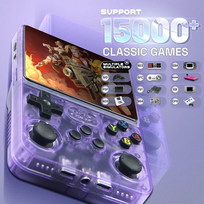 Game Console Mini Retro R36s Portable Handheld | Supports 15,000+ Games | OS Terbaru | Sistem Linux Open Source dengan Layar IPS 3,5 Inci | Perangkat Gaming dan Hiburan Portabel | Termasuk 64GB TF Card (64GB)