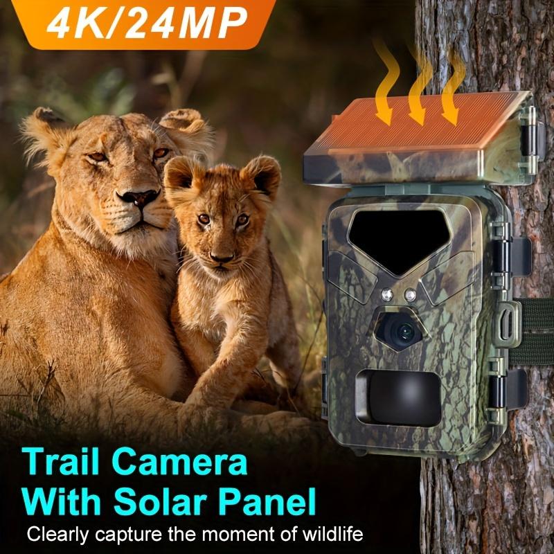 Trail Camera With Solar Panel, 24MP 1080P Hunting Camera 0.45s With 32G Memory Card&Card -Reader-Solar Infrared Night Vision Camera - IP 65Waterproof And Dustproof, ABS Material, Wall &Tree-mountedd, Ideal For Hunting And Fishing, Wildlife