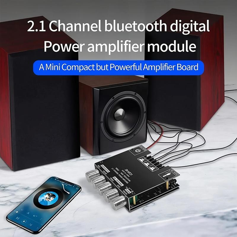 ZK-MT21 2.1 Channel Digital Amplifier Module, BT5.0 & AUX Input High & Low Bass Speaker, Audio Conversion Tool, Perfect Conversion Tool Accessories