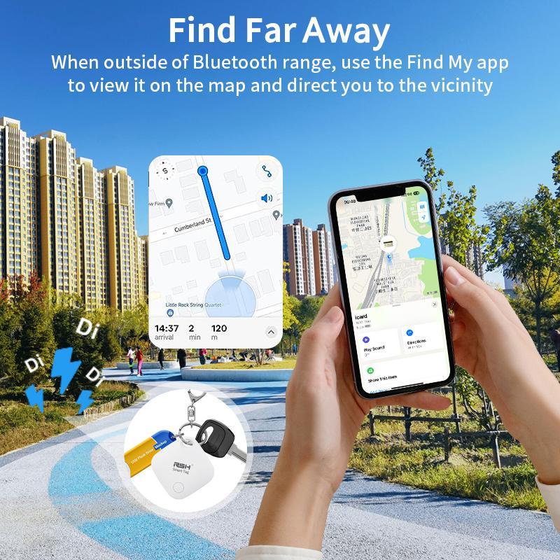 RSH Waterproof GPS Tracker, 2 Counts Mini Anti-lost GPS Tracker, Portable GPS Locator for iOS, Android, Pet, Elderly, Compatible with Apple Find My