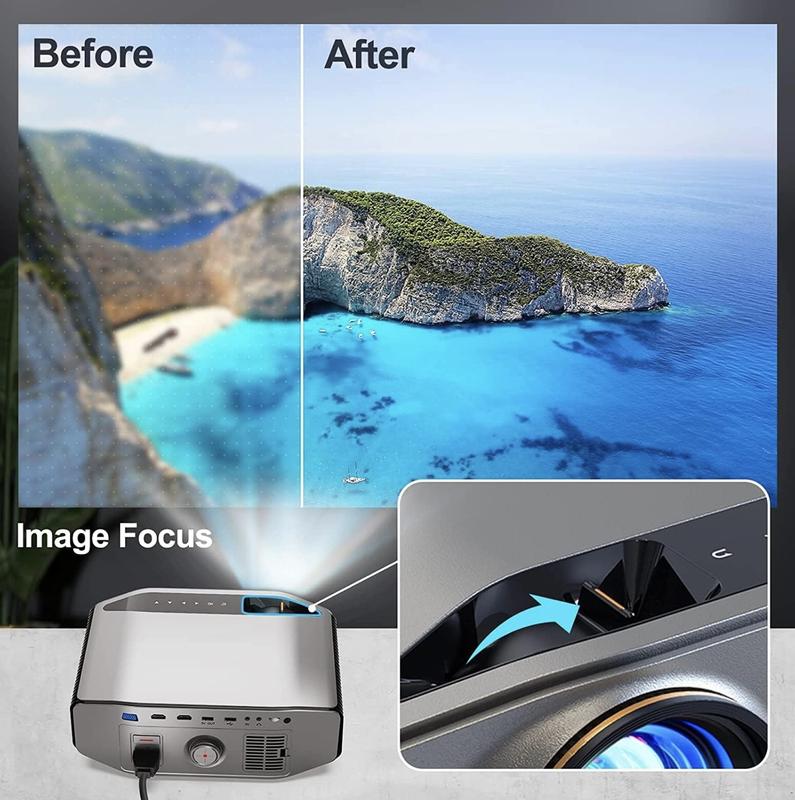 Full HD 1080P Dolby Built-in Speaker Home Theater Projector Audio Digital Game Screen Adjustable Electronic Equipment