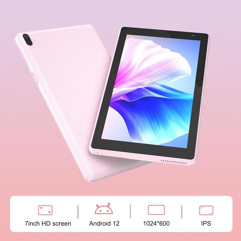 2024 Android 12 Tablet, 7 inch Tablet, 4GB RAM+32GB ROM  512GB Expandable Tablet PC,1.6Ghz Quad-core Processor Computer Tablet, 1024*600 IPS Touch Screen, 5MP Dual Camera, WiFi, ,  Tablet