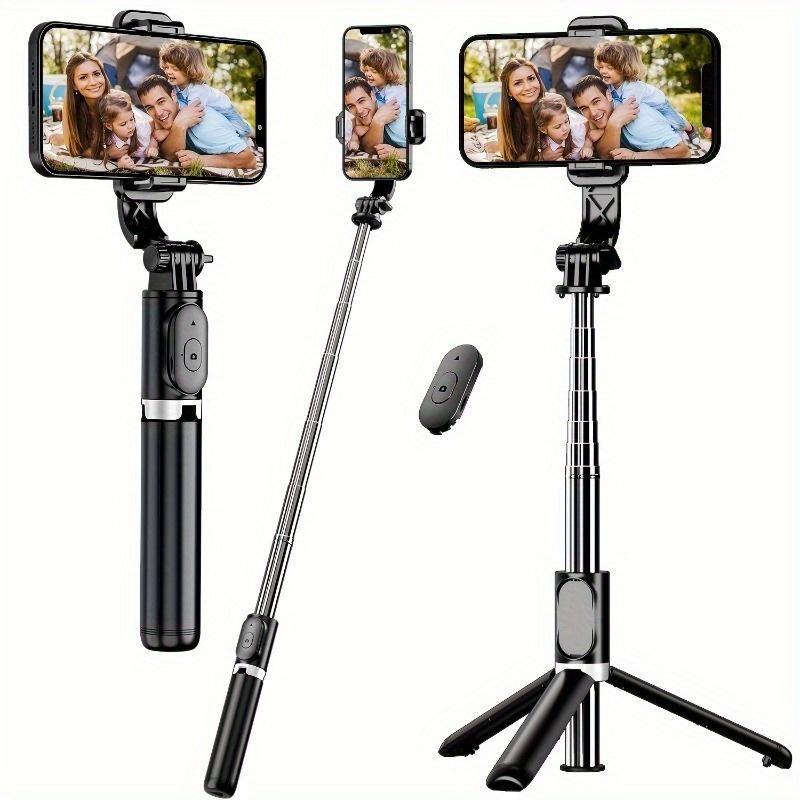 40-Inch Extendable Cell Phone Selfie Stick, 1 Count Smartphone Tripod Stand With Wireless Remote, Rotatable Selfie Stick For iPhone Samsung Android Smartphones