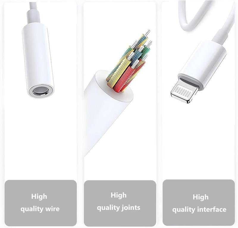 1~3PCS For iPhone Headphone Adapter Jack 8Pin to 3.5mm Aux Cord Dongle Converter