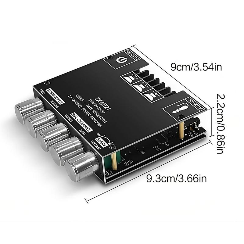 ZK-MT21 2.1 Channel Digital Amplifier Module, BT5.0 & AUX Input High & Low Bass Speaker, Audio Conversion Tool, Perfect Conversion Tool Accessories