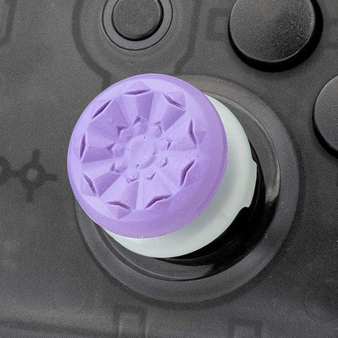 Performance Thumbstick Grips for Xbox PlayStation 4 (PS4)  PlayStation 5 (PS5) ,Thumb Grip Caps,1 High-Rise, 1 Mid-Rise,Sweat-proof and No-slip,Silicone Material,Back-to-school Gift,Purple  Black  White