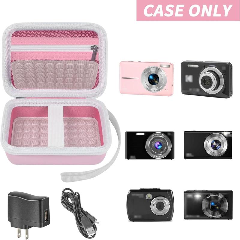 Digital Camera Case Compatible with Yifecial for EROOLU for VAHOIALD for Kaisoon for Kodak Pixpro for  PowerShot ELPH 180 190  for  DSCW800 DSCW830 Digital Cameras for Travel (Pink)