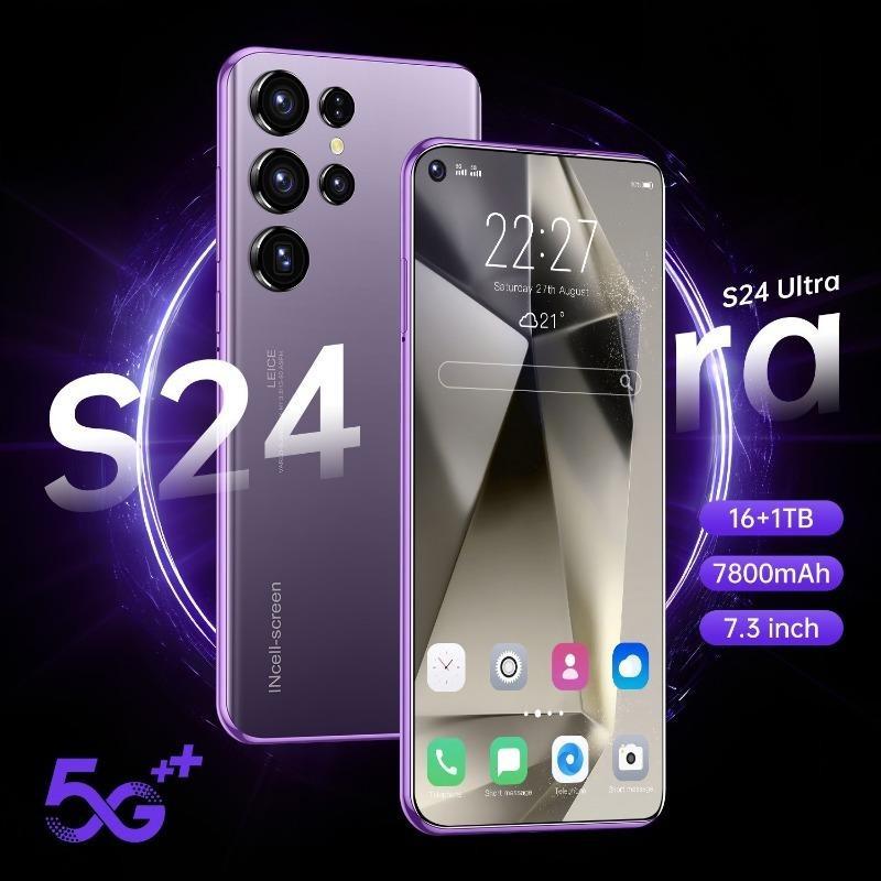 S24 Ultra Mobile Phones 7.3 HD Screen SmartPhone Original 16GB+1TB 4G 5G Dual Sim Celulares Android Unlocked 8000mAh Cell Phone S24 Ultra built-in pen true 4G 13 million pixels  4G true perforated 7.3 inchesStudent home phone work phone