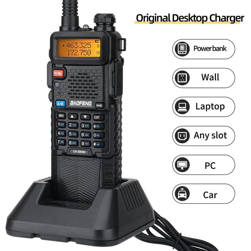 BAOFENG UV-5R 8W Ham Radio High Power 3800mAh Dual Band Portable Two Way Radio Long Range Rechargeable Handheld Radio