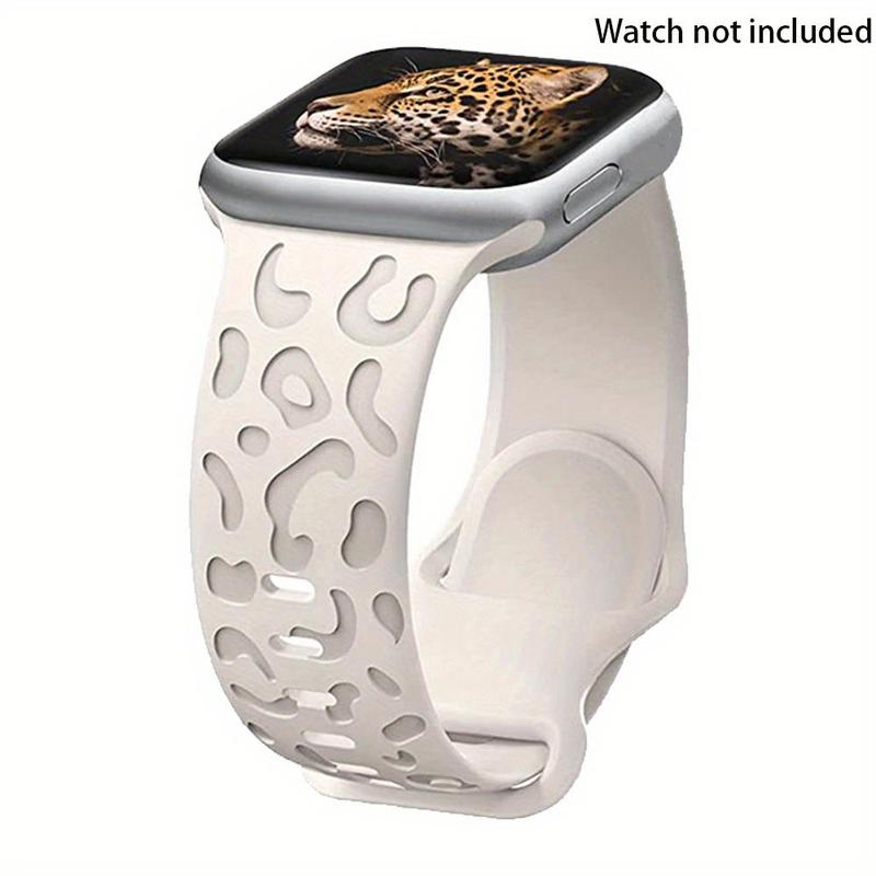 Leopard Pattern Smart Watch Band for Apple Watch, Waterproof Cheetah Sports Silicone Wristband for Fall, Trendy Matching Watchband for Women & Men, Wearable Accessories for Apple iWatch Series, Back to School Gifts