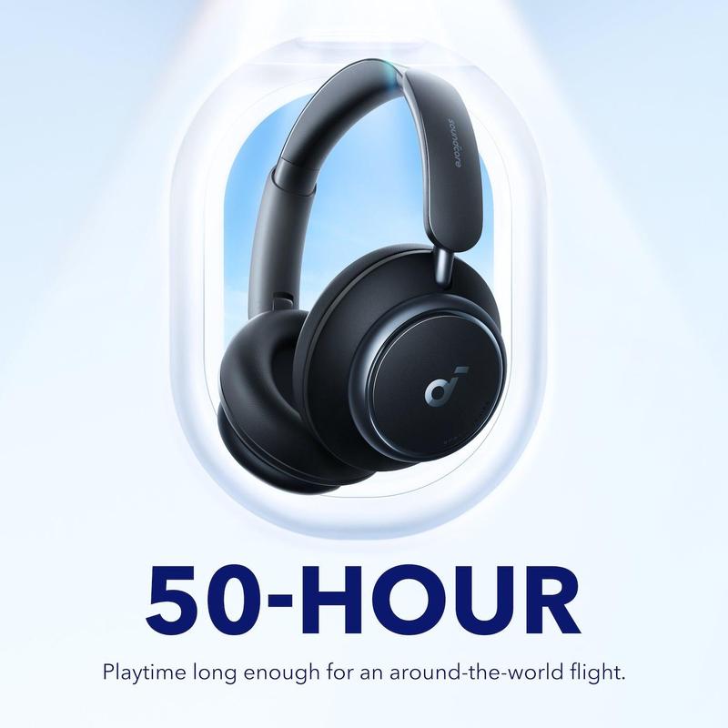 Soundcore by Anker Space Q45 Adaptive Active Noise Cancelling Headphones, Reduce Noise by Up to 98%, 50H Playtime, App Control, LDAC Hi-Res Wireless Audio, Comfortable Fit, Clear Calls, Bluetooth 5.3