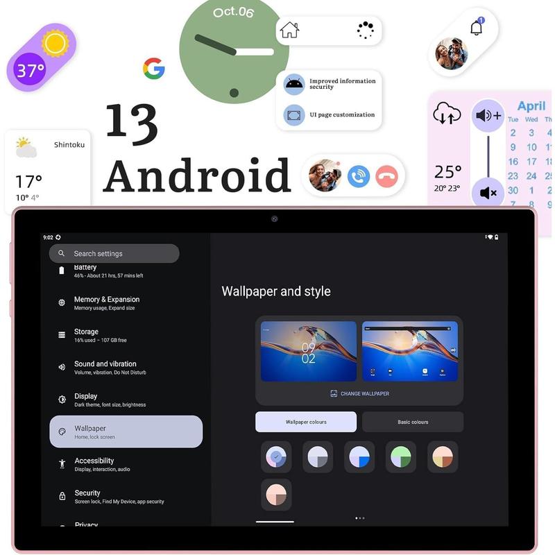Android 13 Tablet, 10.1 inch 10GB RAM+64GB ROM Tablet, 2 in 1 Tablets with Keyboard Case Mouse Stylus, 1.8GHz Quad-core Processor, 1280*800 HD Touch Screen, 8MP Camera, 2.4G 5G Wi-Fi 6, BT Tableta PC unlocked smartphone