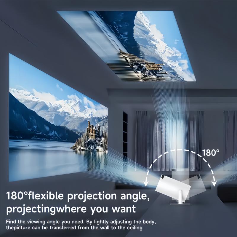 HY300 PRO Projector Portability,4K 1080P HD WiFi6 Bluetooth Protable Projector with Android TV 11.0, 180 Degree Flip,Video Projector Home & Outdoor Use Christmas and New Year Gifts