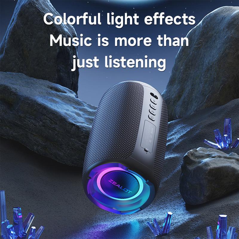 ZEALOT S61 20W Wireless Speaker (Without Microphone), Support Wired Microphone, Outdoor Portable Subwoofer Speaker, Wireless Speaker, Dual Pairing, 3600mAh Battery, 12 Hours Playing Time Loud Stereo Sound, Bass Flood