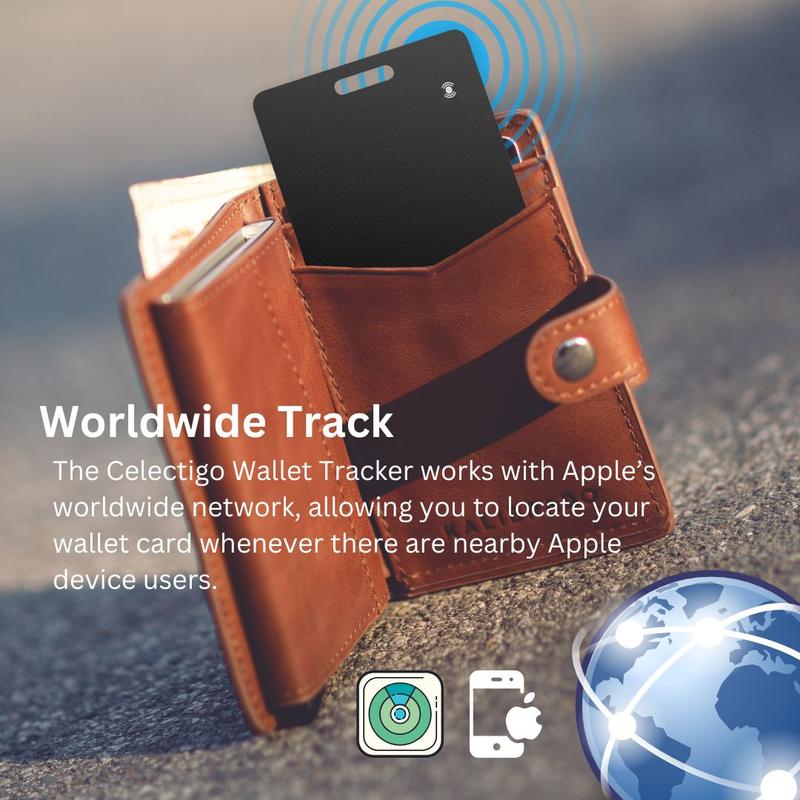 Apple MFI Certified Smart Tracker Card(iOS Only) - Wireless charging,Waterproof Worldwide Smart Wallet Tracker card,Works with Apple Find My