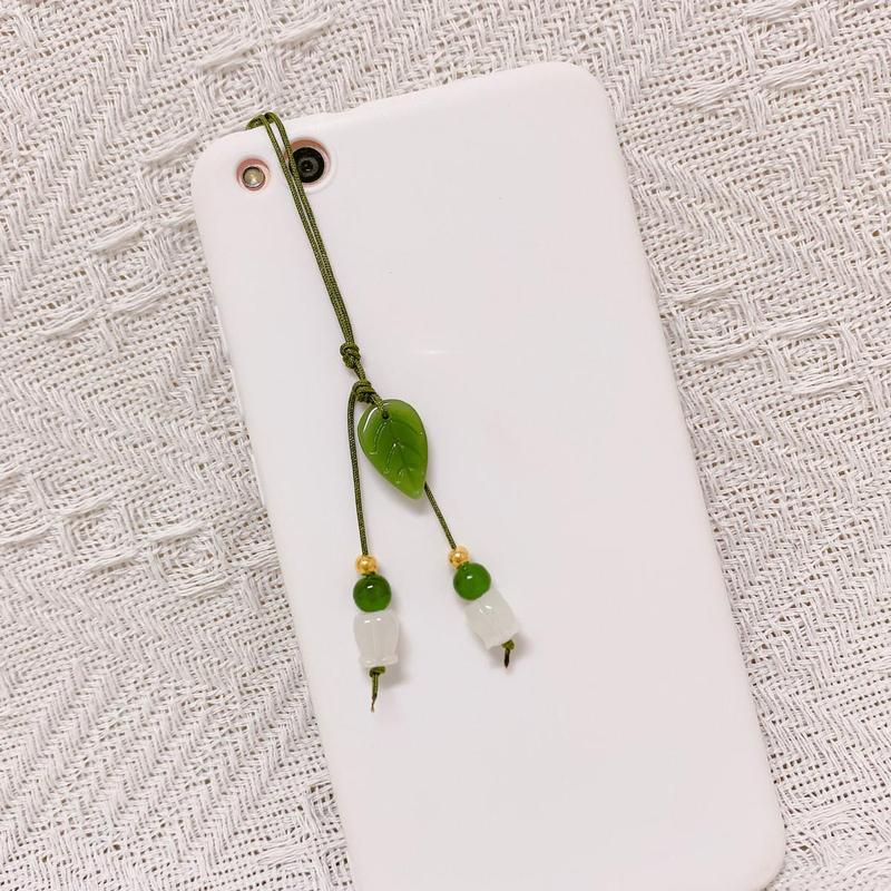 Cute Green Leaf Design Phone Chain, Anti-lost Phone Lanyard, Fashion Phone Strap for Women & Girls, Phone Decoration Accessories