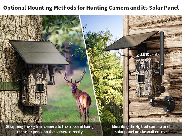 [Black Friday Deal] Solar Powered Wireless Trail Camera with Motion Activated, 4G LTE Data SIM Card, Low-Glow Night Vision, Support Live, Images and Video, Cloud Storage,  Support Android and IOS app, IP66 Waterproof, Outdoor Use, Forest, Farming