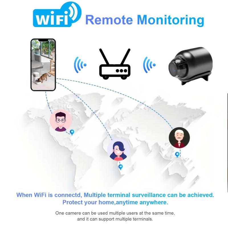 720P HD Mini Invisible Camera, with Real-Time Video WiFi Transmission, Self-Adhesive Installation, Non-Waterproof, USB Charging, Compatible with 2.4 3G 4G 5G Network, Portable Nanny Camera, Suitable for Home Safety, pet Monitoring, Remote Access through