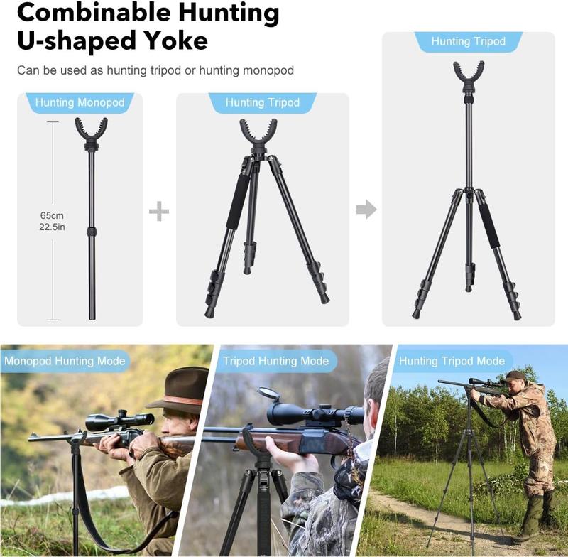 Shooting Tripod Hunting Rest V Yoke Shooting Sticks with 360 Rotate Height Adjustable 7