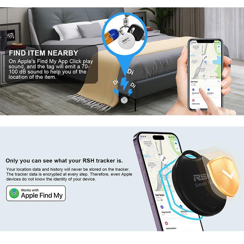 RSH Smart Tag, Bluetooth-compatible Smart Tag, Anti-lost Small Smart Tracker for Mobile Phones, Luggage, Wallets, Keys, Cars, Animals