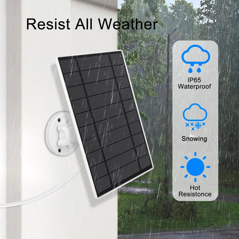 5W Solar Panel for Security Camera Outdoor IP65 Waterproof 360° Adjustable Bracket 5V USB Solar Panel Charger Compatible with Rechargeable Battery Powered Cam 9.8ft Cable 2 Pack USB or USB-C Port Fall Deals For You