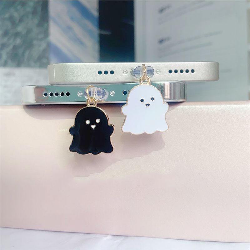 Cute Ghost Design Phone Dust Plug, 1 Count Anti-dust Plug for Mobile Phone, Phone Hole Dust Plug, Mobile Phone Parts