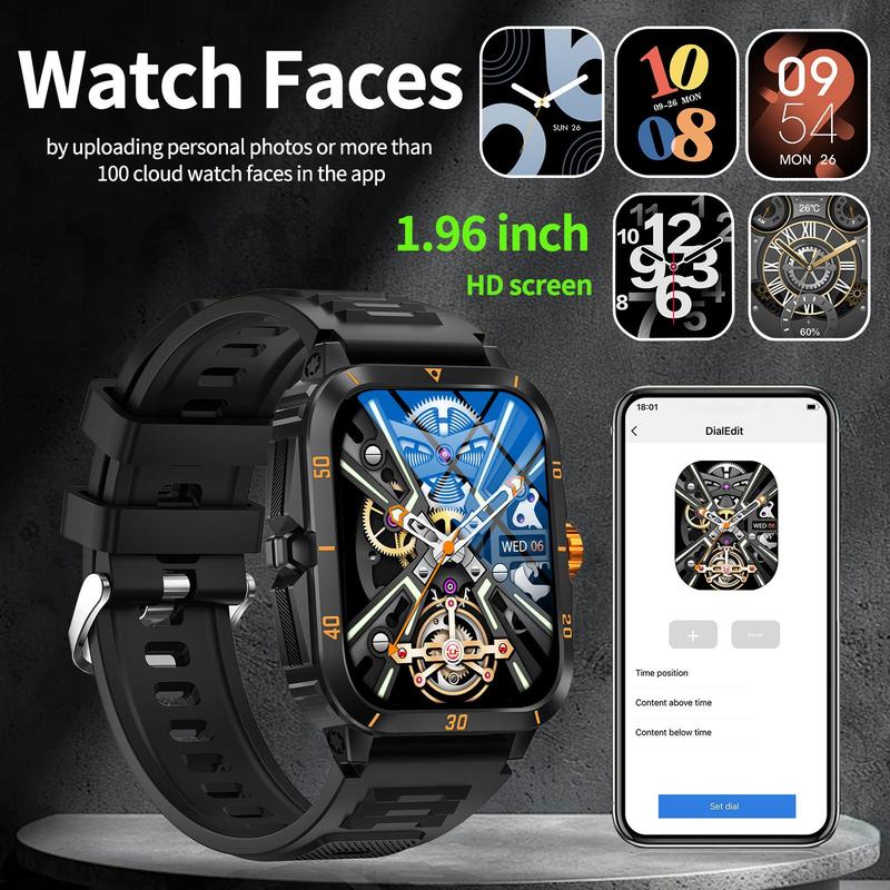 Multifunctional 1.96 Inch Smart Watch, Fashionable Digital Watch with Calling Function, Waterproof Sports Watch for Women & Men