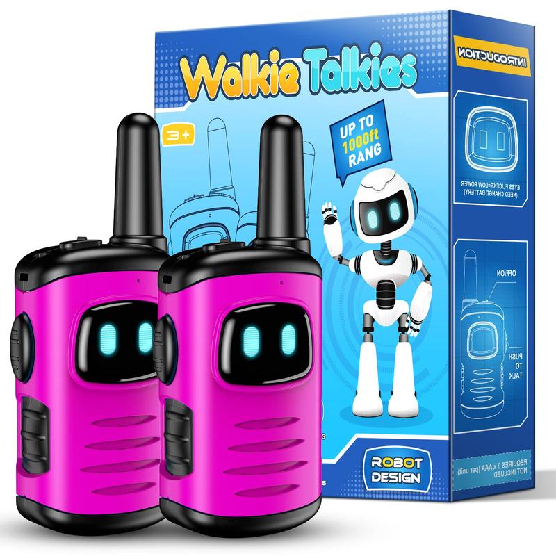 Walkie Talkies Toys for Kids.Mini Pink Girls Robots Walkies Talkie for 6-12 Year Old Girl Christmas Birthday Gifts Stocking Stuffers for Kids Age 6-10 Outdoor Games, Camping