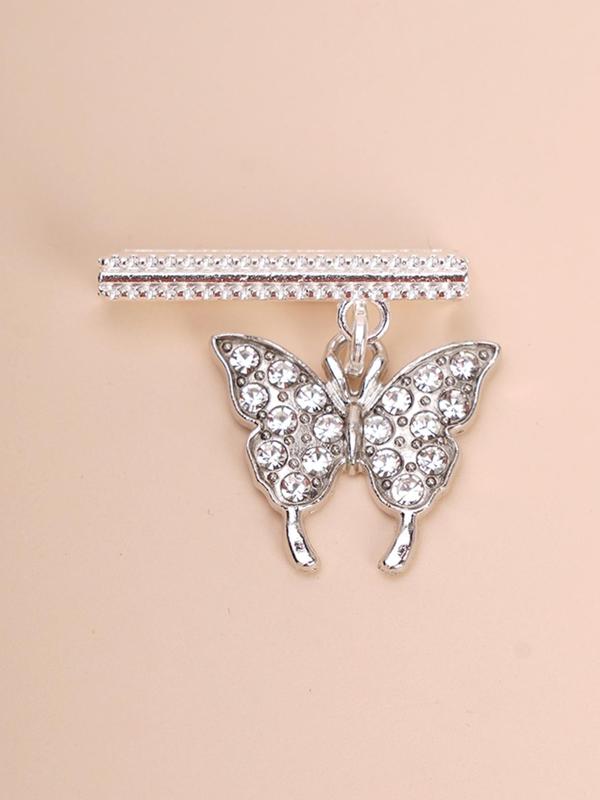 Butterfly Design Watch Band Charm, Rhinestone Decor Watch Band Ornament, Watch Strap Accessory for Apple Watch, Galaxy Watch, Huawei Watch