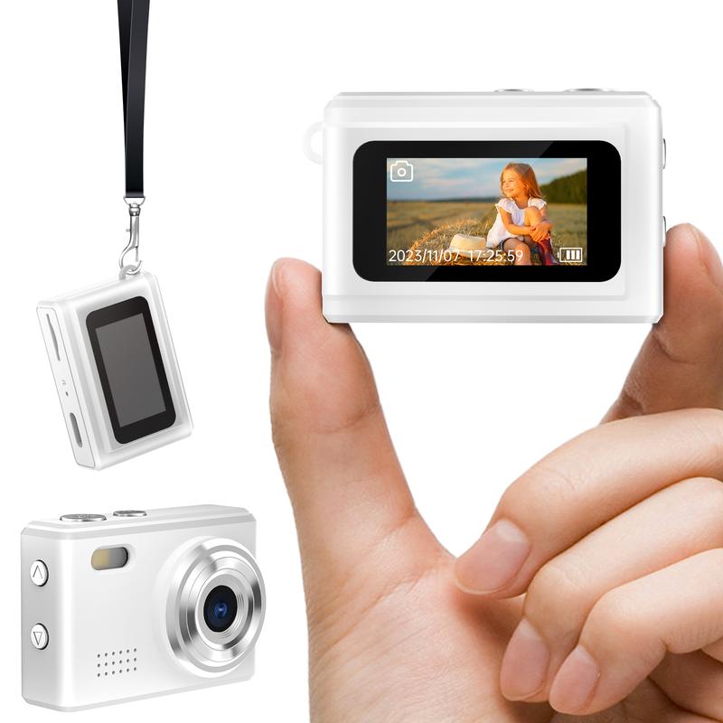 1080P Retro Small Digital Camera Video Recorder with LED Flash, Portable Travel Thumb Camera for Vlog Life Recording