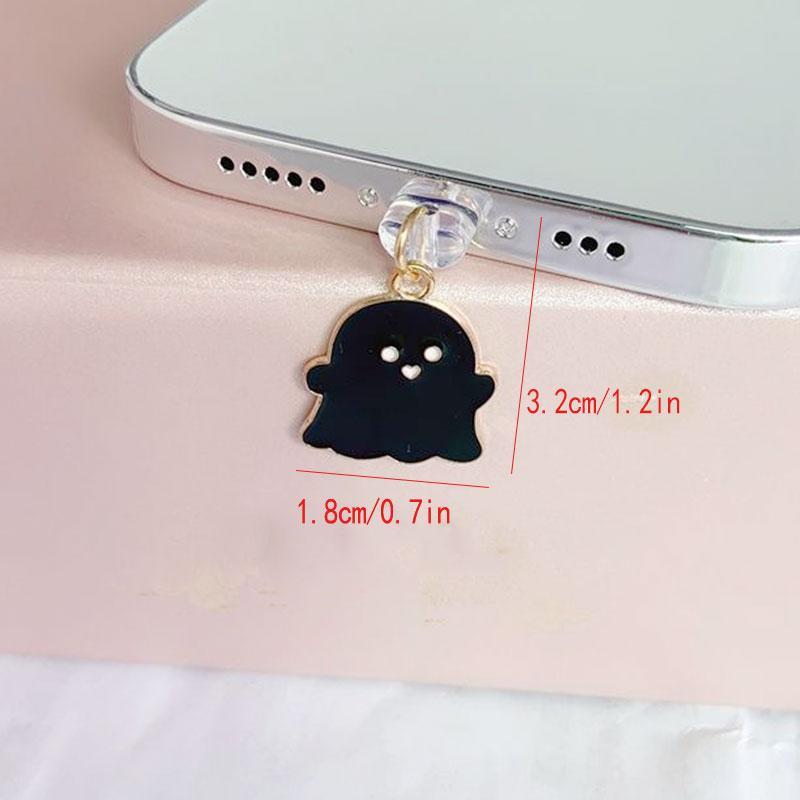 Cute Ghost Design Phone Dust Plug, 1 Count Anti-dust Plug for Mobile Phone, Phone Hole Dust Plug, Mobile Phone Parts