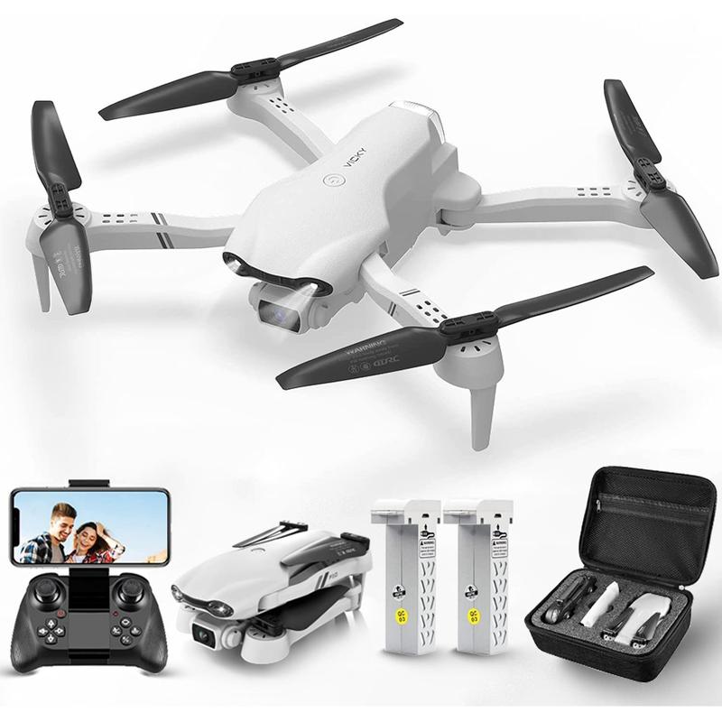 F10-1080p WiFi FPV drone with 1080p HD camera, headless mode 3D flips, RC quadcopter for beginners silver white Button Christmas