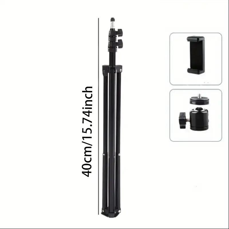 Portable Selfie Stick Tripod with Phone Holder, Adjustable Height Cellphone Holder Tripod Stand, Suitable for Video Recording & Photography & Live Streaming