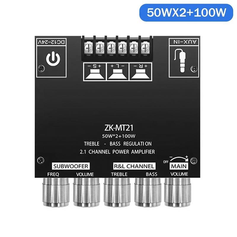 ZK-MT21 2.1 Channel Digital Amplifier Module, BT5.0 & AUX Input High & Low Bass Speaker, Audio Conversion Tool, Perfect Conversion Tool Accessories