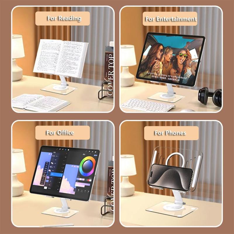 Tablet Stand, 360° Rotatable IPad Stand Compact Acrylic Desk Holder, Compatible with 6-11