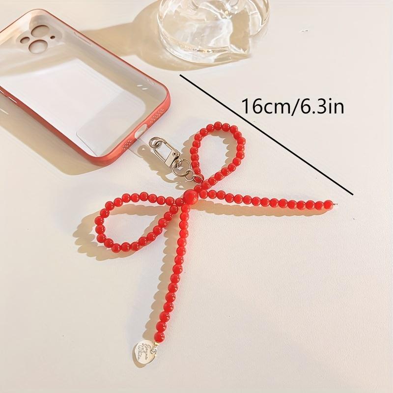 Cute Bowknot Design Phone Chain, 1 Count Beaded Phone Pendant Pad, Phone Strap for Women & Girls, Fashion Phone Accessories for Daily Use