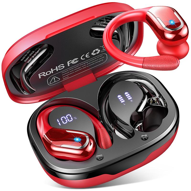 RythmWave BX-27 Wireless Bluetooth Earbuds 75Hrs Bluetooth 5.3 Ear Buds for Sports, Hi-fi Stereo Earphones with LED Display Charging Case, Headphones for Running Workout Audifonos Bluetooth inalambricos