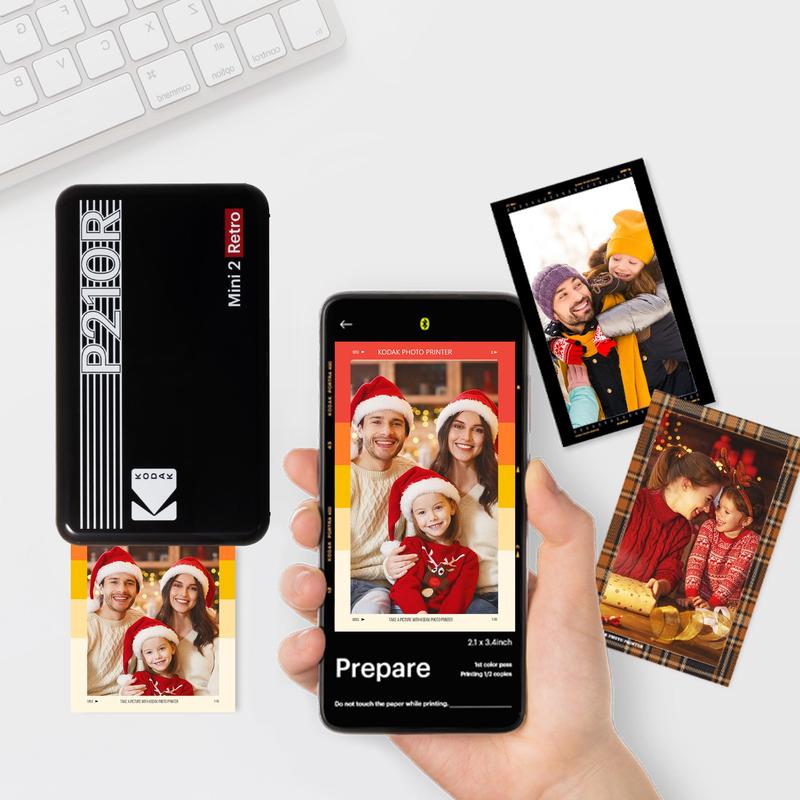 KODAK Mini 2 Retro 4PASS Portable Photo Printer (2.1x3.4 inches) + 68 Sheets Gift Bundle