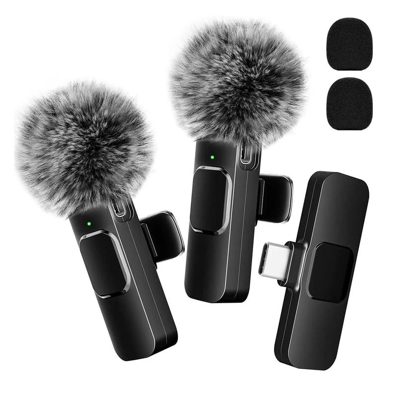 Professional Wireless Collar Clip Microphone for iPhone iPad Android Smartphones, Omnidirectional Condenser Recording Mic for Interview Vlogging Video Podcasts, Lavalier Microphones