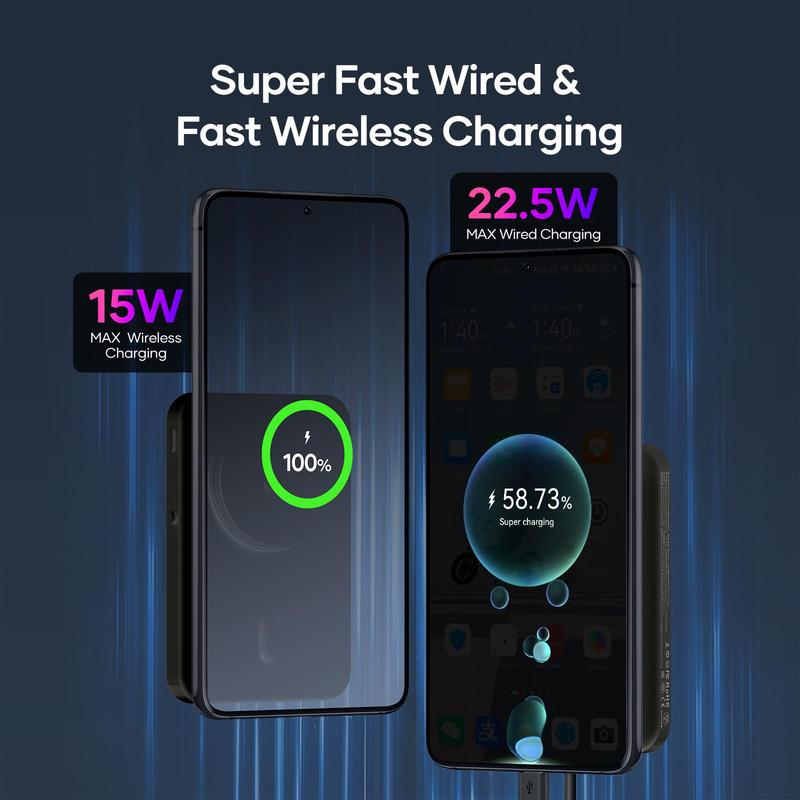 Wireless Charger Portable Mag-Safe-Battery Pack:5000mAh Power Bank 22.5W PD Fast Charging For iPhone Smartphone Accessories Chargeable Accessories