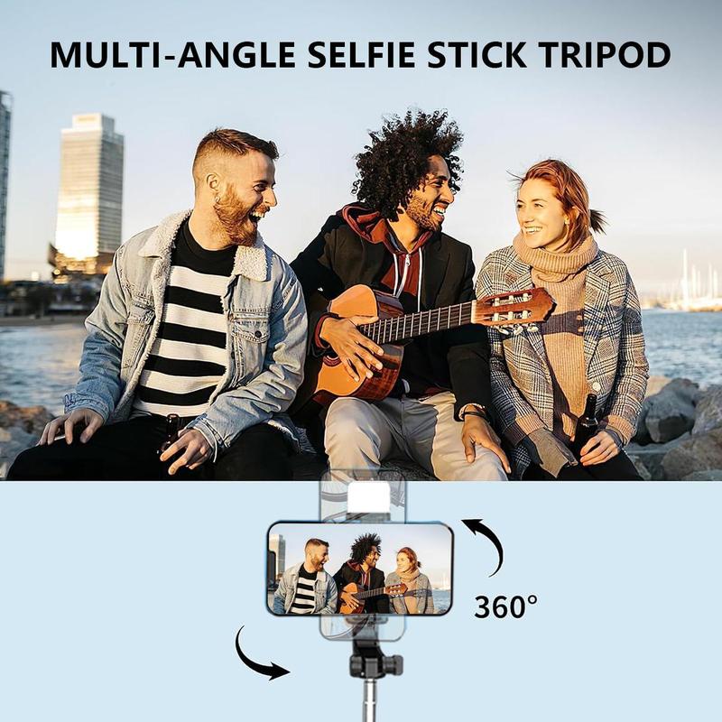 Selfie Stick with Fill Light, Handheld Selfie Stick, Multifunctional Phone Tripod, Phone Accessories for Live Streaming, Vlogging, Travel, Outdoor